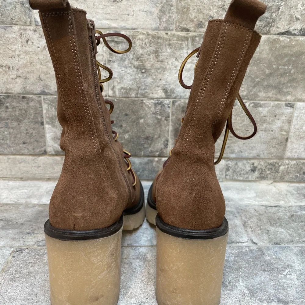 FREE PEOPLE DYLAN LACE UP SUEDE BOOTS SIZE 9